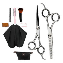 6" Hairdressing Scissors Hair Cutting Capes Cloth Thinning Shears Set Blue