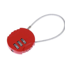 Red 3 Digit Combination Padlock for Suitcase and Gate Lock, Durable Metal Design for Outdoor Use