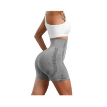 (XL, GRAY) Baicloud Micro-Vibration Massage Module Ice Silk lon Fiber Repair Shaping Shorts