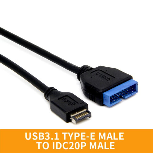 30cm USB 3.1 Tipo-E Macho una IDC20P Cable Adaptador Macho Cable de ExtensióN de 20 Pines para Placa Base de Computadora 2