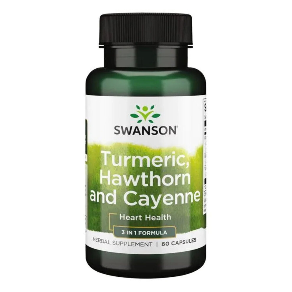 Swanson Turmeric, Hawthorn And Cayenne - 60 Caps - Image 3