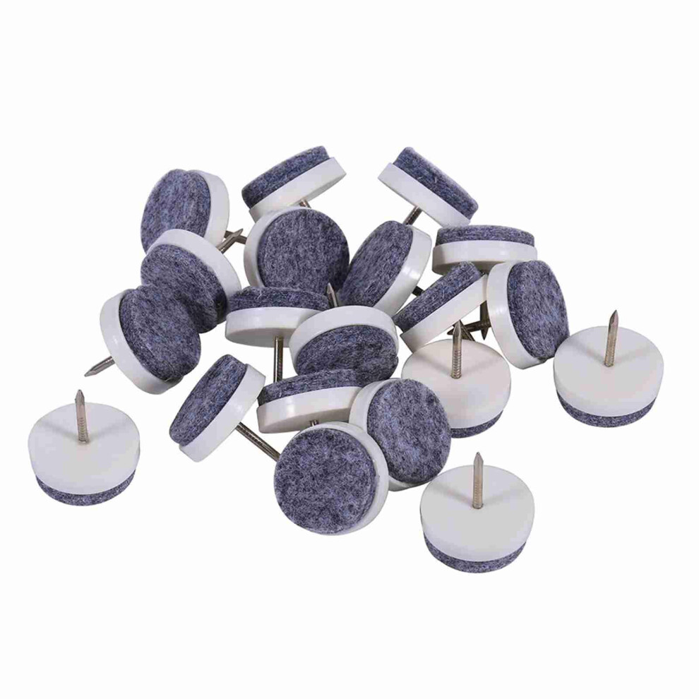 Furniture Floor Protectors 24Mm Felt Chair Leg Pads 20Pcs Nail On Scratchresistant Glide For Hardwood Floors (Brown White) 9351714663250