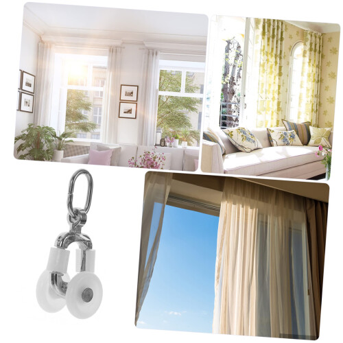 20pcs Plastic Curtain Track Rollers with Smooth Glide Wheels and Easy No Drilling Installation 1