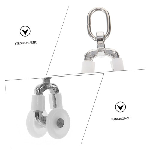 20pcs Plastic Curtain Track Rollers with Smooth Glide Wheels and Easy No Drilling Installation 2