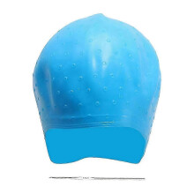 Blue Silicone Hair Highlights with Needle Hair Coloring Hair Dyeing Tools for Barber Shop Salon
