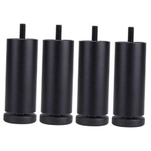 Adjustable Aluminum Furniture Legs 18cm Black Set of 4 for Sofa Bed Coffee Table Cabinet Replacement