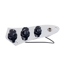 Prewired Control Plate with Knobs for Jazz Bass, 3Way Tone Control, Durable Vintage Finish Replacement