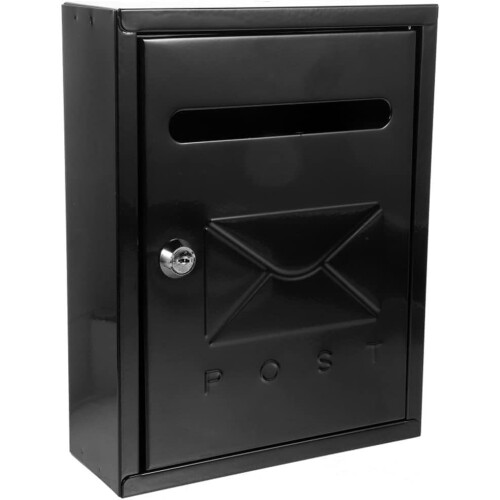 Wall Mounted Locking Mailbox Weatherproof Rustic Iron Mailbox for Home Villa and Garden Decor