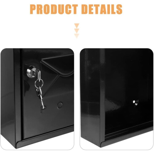 Wall Mounted Locking Mailbox Weatherproof Rustic Iron Mailbox for Home Villa and Garden Decor 1