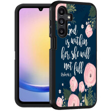 Case for Samsung Galaxy A26, Military Grade Shockproof Full‑Body Protective Cover Floral Inspirational Bible Verse Design