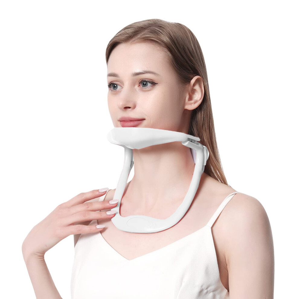 White Adjustable Neck Traction Device Cervical Collar For Posture Correction And Spine Pressure Relief Upgrade