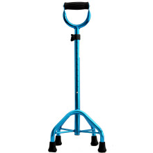 Adjustable Quad Cane for Seniors with Stable FourPoint Base, Ergonomic UShaped Handle, Blue