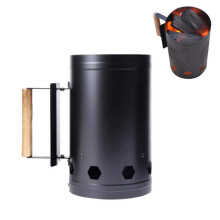 Large Capacity Charcoal Chimney Starter for BBQ Grilling, Galvanized Steel with Rapid Ignition and Insulated Handle