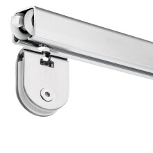 Ceiling Mount Sliding Glass Door Track Kit 24in Aluminum, Smooth Quiet Heavy Duty Rail for Closet and Shower
