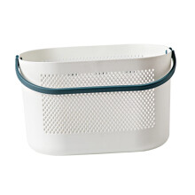 Blue Handheld Mesh Shower Basket for Bathroom Storage Organizer, Small Portable Caddy for Home and Office