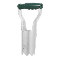 Stainless Steel Garden Transplanting Tool with Wooden Handle Seedling Transplanter Tube for Easy Plant Transfer
