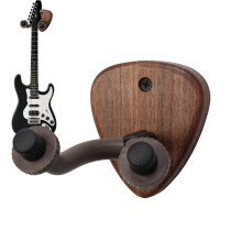 Wooden Guitar Wall Mount Hanger with Pick Holder, Durable Space‑Saving Display Hook for Guitars Ukulele Violin