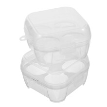 2pcs Transparent PP Egg Storage Box and Outdoor Feeder Protective Cover Set, Clear Durable Multiuse Design