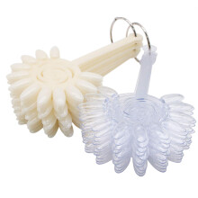 4 Sets White and Clear Acrylic Nail Art Display Tips with Keyring FanShaped Swatch Sticks for Quick Color Selection