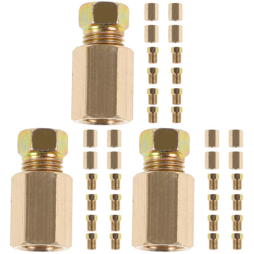 3St Koperen Auto Remleiding Connector 3/16 Remdruk Fitting