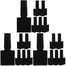 18Pcs Refillable Black Glass Nail Polish Bottles with Brush for Travel