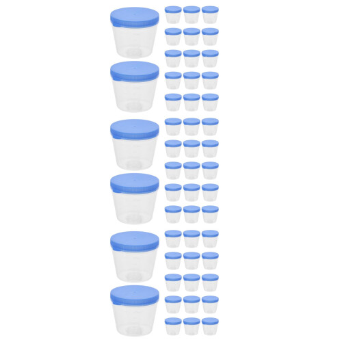 60Pcs Versatile Blue Plastic Urine Cups for Pregnancy and Lab Tests
