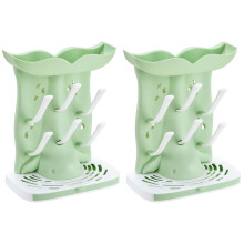 2Pcs Baby Bottle Rack Dryer Light Green Plastic Multipurpose Storage
