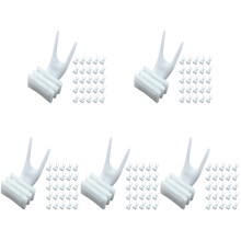 250Pcs White Plastic Bird Cage Food Forks Parrot Vegetable Holders