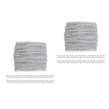 2Pcs Silver Braid Trim for Christmas Crafts Home Decor and Gifts