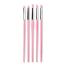 5 Pieces Silicone Brushes for Gel Nail And Pottery Tools with Practical Wood Handles Creative Crafting Brushes
