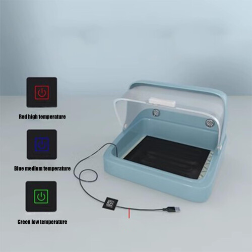 Chicken Brooder Box with Adjustable Heating Pad, Breathable Blue Bird Incubator for Baby Chicks 1