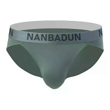 (XXL, Army Green) Men's Sexy Briefs Modal Soft Breathable High Fork Bikini Gays Low Waist U Convex Pouch Panties Youth Hip Lift Sports Underpants