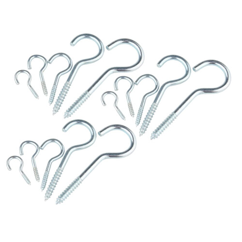 15pcs Heavy Duty Ceiling Screw Hooks for Hanging Plants Secure Support Easy Installation