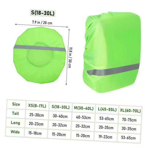 3pcs Waterproof Backpack Rain Cover with  Visibility Reflective Panel for Hiking and Camping 1