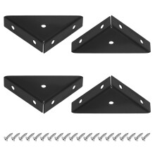 M 4Pack Black L Shape Corner Brace 2.56in Stainless Steel Heavy Duty Right Angle Brackets for Shelves and Wood Furniture