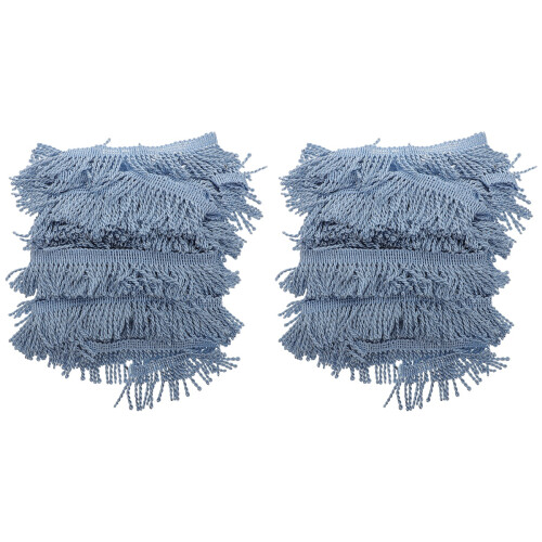 Frange À Pompons Bleu En Polyester Pour Artisanat Rideaux