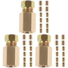 3Pcs Brass Threaded 3/16 Brake Line Union Durable Automotive Connector