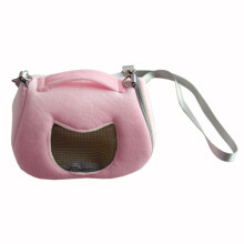 Pink Pet Travel Bag with Sturdy Strap and Breathable Mesh Design
