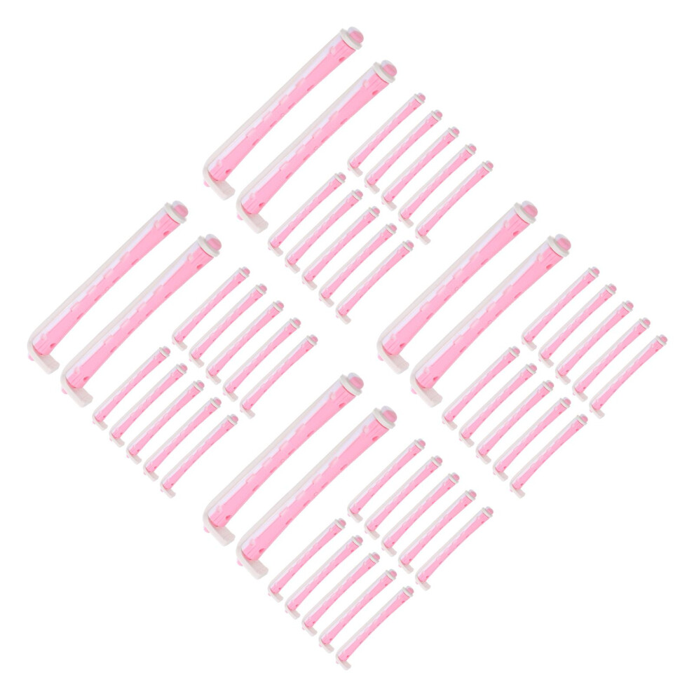 Happyyami Pink 96Pcs Flexible Perm Rods Hair Rollers For Women Wet Hair Curling