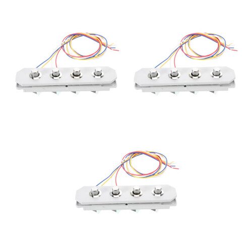 3Pcs Range Hood Keyboard Switch Panel Silver for Exhaust Fan Control