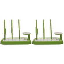 2Pcs Baby Bottle Drying Bracket Portable PP Rack Light Green Organizer