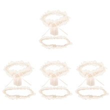 4Sets Lichtgewicht Beige Kantjarretels Bruid & Wedding Outfit