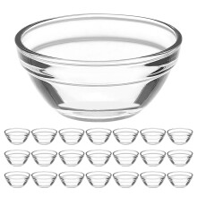 24Pièces Bols En Verre Pour Fruits Desserts, Design Stable Épuré