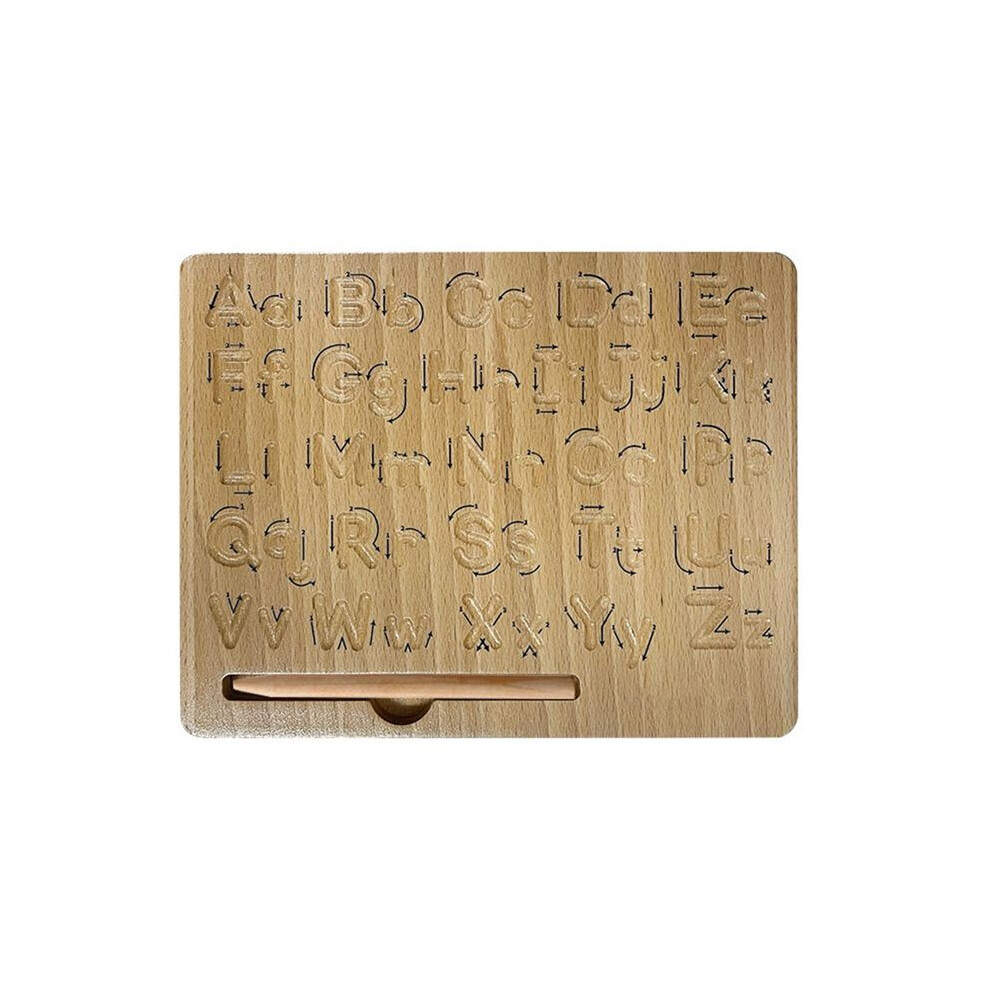Tauoh Wooden Alphabet Tracing Board Educational Toy For Preschool Learn To Write Abc Perfect Gift For 3-5 Years Old