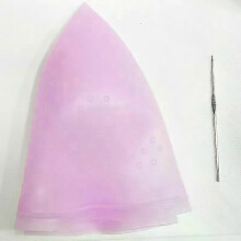 (pink) Silicone Professional Color Dye Cap Hair Coloring Cap Hook Needle Highlighting Reusable Set Frosting Dyeing Tools Beauty Salon 25-26