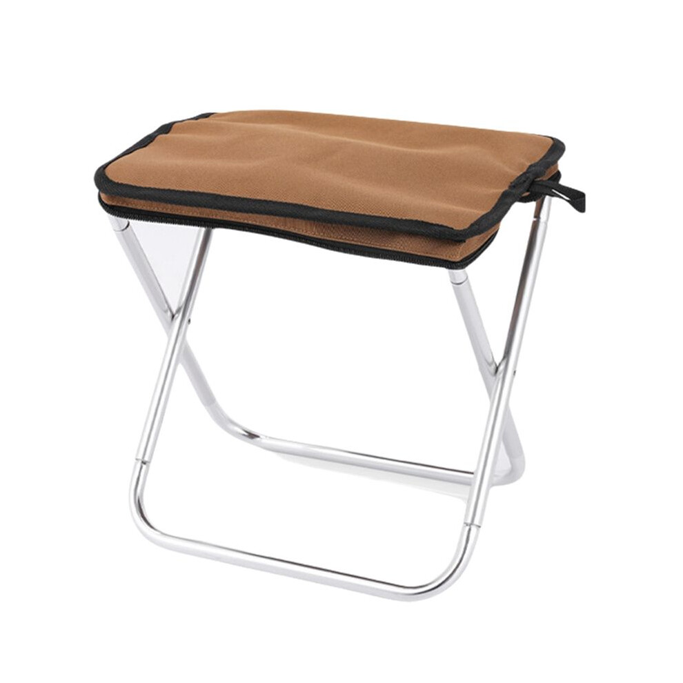 Outdoor Camping Stool Folding Fishing Chair With Portable Bag Aluminum Alloy Picnic Bbq Portable Brown 6031672384444