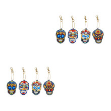 2Sets DIY Rhinestone Skull Keychain Kit Assorted Colors Acrylic Metal
