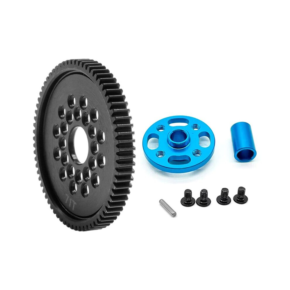 Tauoh 71T 54500 Spur Gear And Gear Mount High Speed Gear Set For Tt-02 Tt02 1/10 Rc Car Upgrade Parts