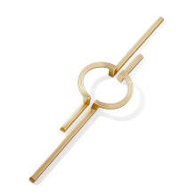 Matte Gold Cabinet Handles 10 Inch Set of 4, Half Moon Drawer Pulls for Kitchen Cabinets, Modern Semicircle Design