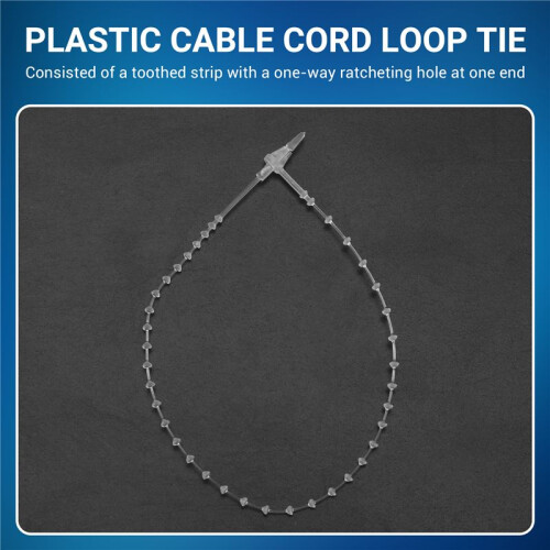 Plastic Packing Fasten String Cable Cord Loop Tie 18cm 1000pcs Transparent color 2
